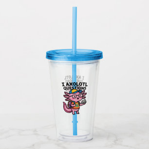 Vaso Acrílico Ajolote nerd sarcástico I Preguntas de ajolote Mem