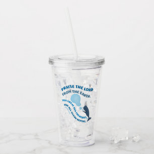 Vaso Acrílico Alabar al Señor ballena versículo salmos cristiano