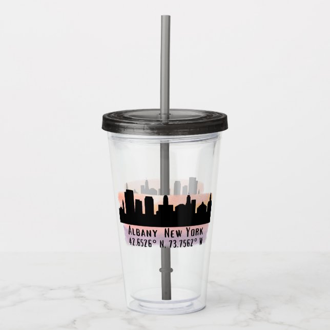 Vaso Acrílico Albany NY City Skyline (Anverso)