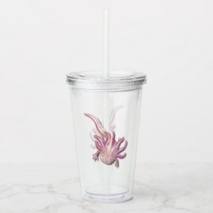 Vaso Acrílico Albino Axolotl "Walking Fish" Art