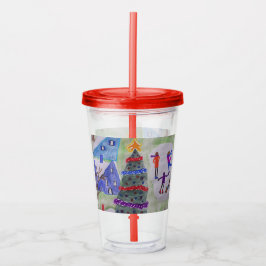 Vaso Acrílico Aldea de los navidades