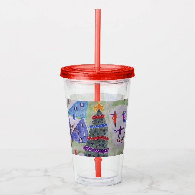 Vaso Acrílico Aldea de los navidades (Anverso)