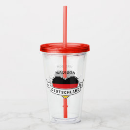 Vaso Acrílico Alemán Amor nombre personalizado tumblers