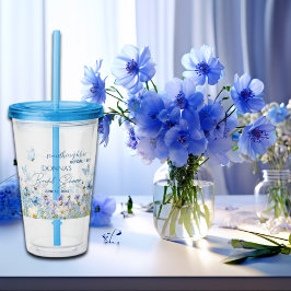 Vaso Acrílico Algo Azul antes de 'Sí, acepto' Shower Floral Brid