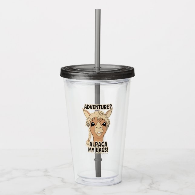 Vaso Acrílico Alpaca de la aventura del inconformista mi (Anverso)