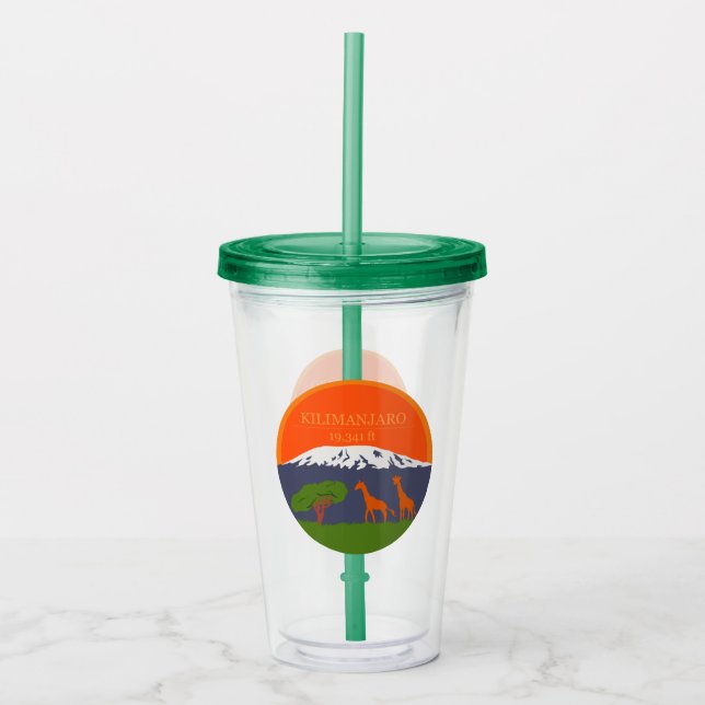 Vaso Acrílico Altitud de Kilimanjaro (Anverso)