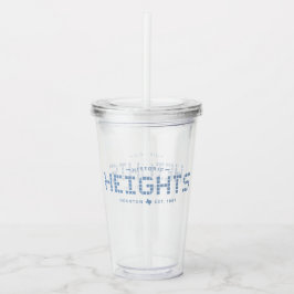 Vaso Acrílico Altura Baldosa, Baldosa Azul, Houston Heights