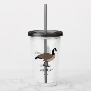 Vaso Acrílico Amantes de las aves Canadá Ilustracion Geese perso