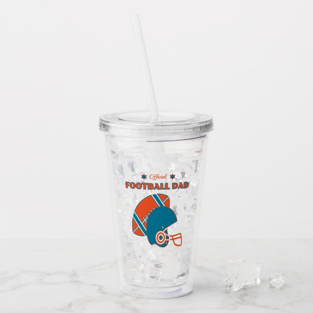 Vaso Acrílico Amantes del fútbol naranja azul (Anverso (hielo))