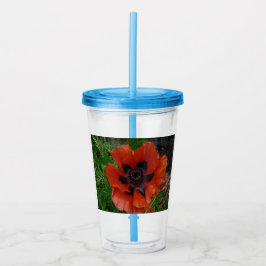 Vaso Acrílico amapola oriental