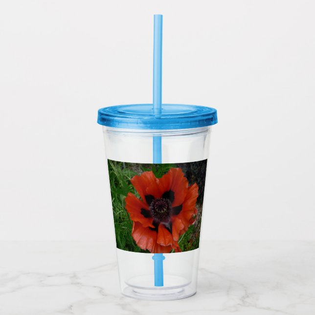 Vaso Acrílico amapola oriental (Anverso)
