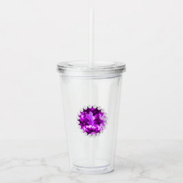 Vaso Acrílico Amatista y Perlas