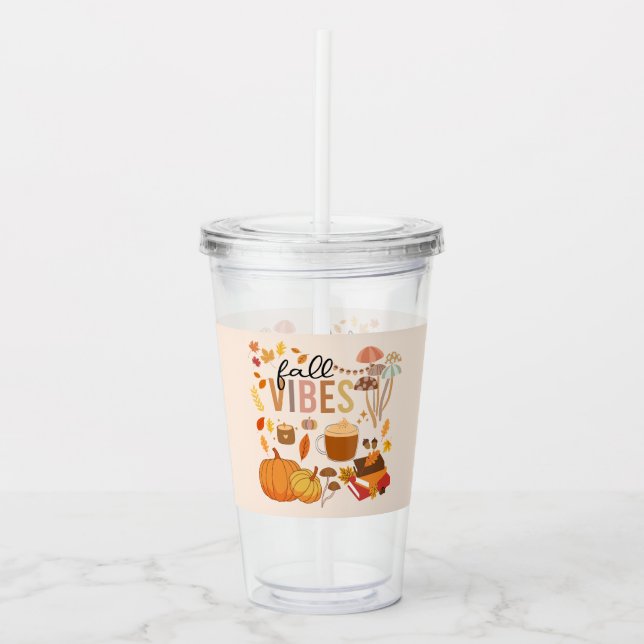Vaso Acrílico Ambiente de otoño (Anverso)