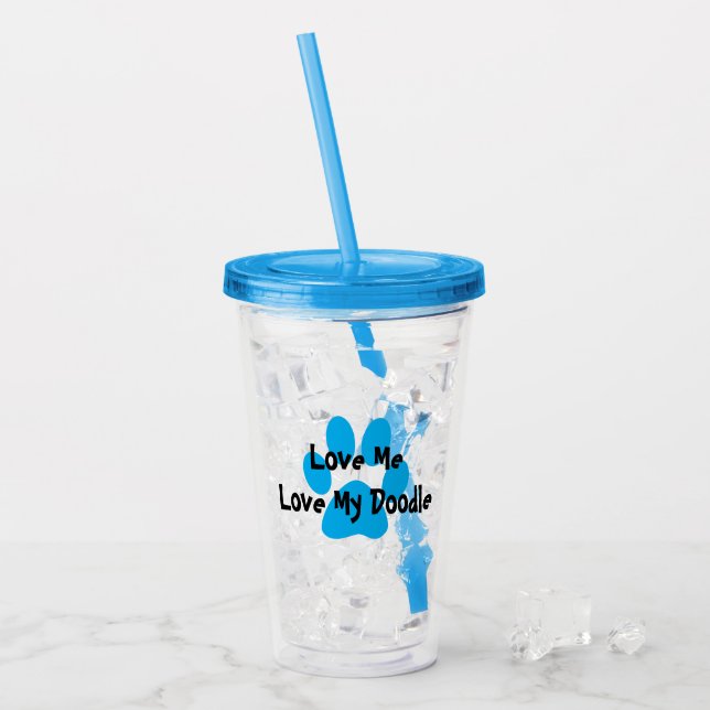 Vaso Acrílico Ámeme, ame mi Doodle (Anverso (hielo))