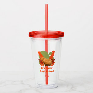 Vaso Acrílico Amigo Peludo de Capybara Animal Tropical