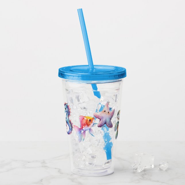 Vaso Acrílico Amigos acuáticos (Anverso (hielo))
