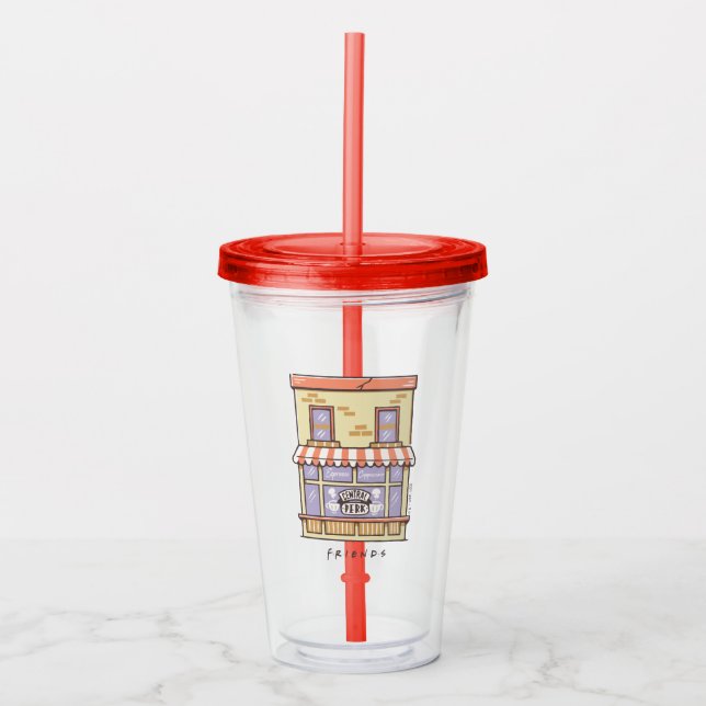Vaso Acrílico AMIGOS™ | Cafetería Central Personalizado Perk (Anverso)