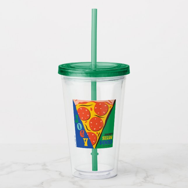 Vaso Acrílico AMIGOS™ | Joey no comparte comida - Pizza Graphic (Anverso)