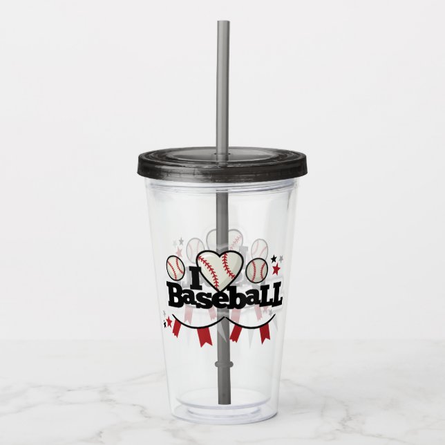 Vaso Acrílico Amo el Tumbler Acrílico de Béisbol (Anverso)