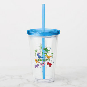 Vaso Acrílico Amo los dinosaurios (lindos)