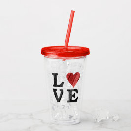 Vaso Acrílico AMOR con corazón