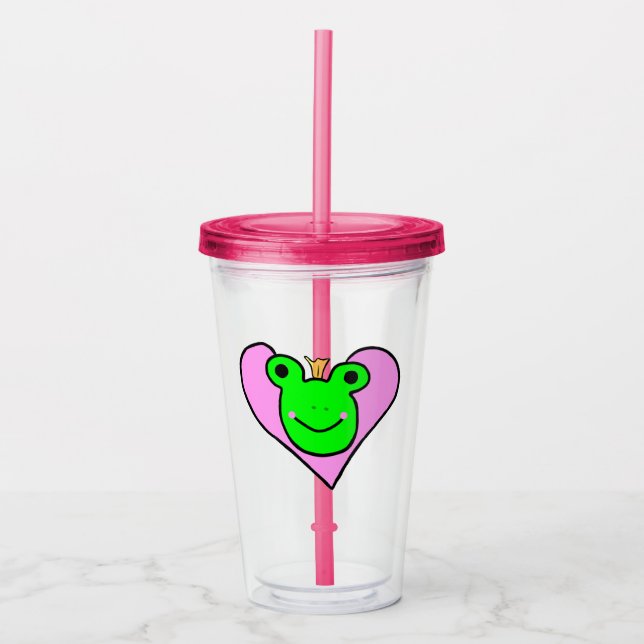 Vaso Acrílico Amor de rana (Anverso)