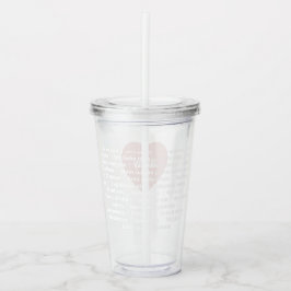 Vaso Acrílico Amor multilingüe Acrílico Tumbler Dusty Pink