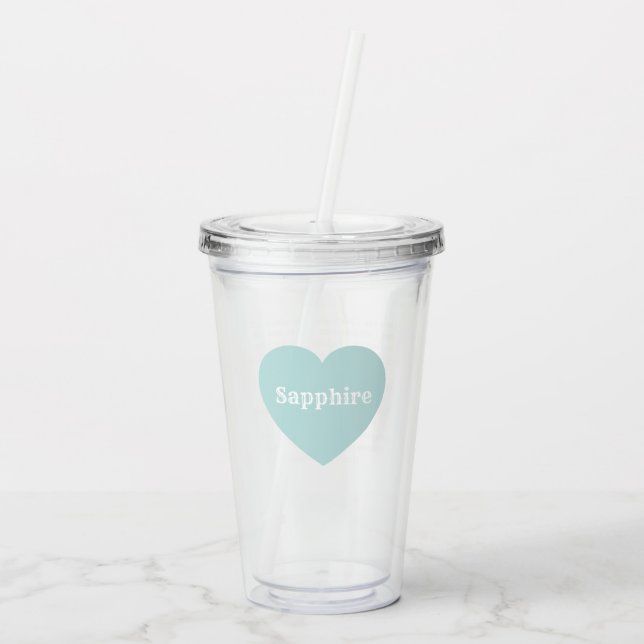 Vaso Acrílico Amor multilingüe - Tumbler acrílico azul de la Fáb (Reverso)