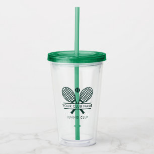 Vaso Acrílico Añadir el nombre del club Deportes de tenis Verde 