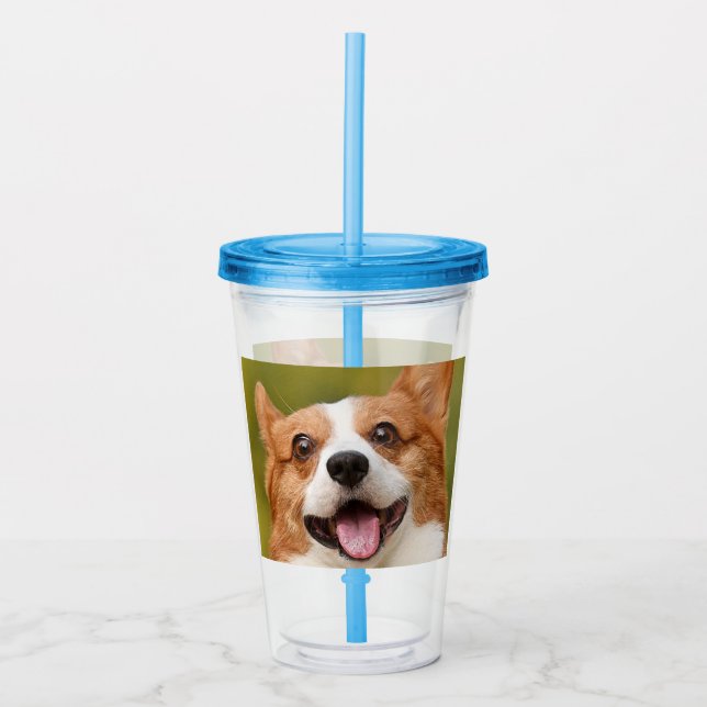 Vaso Acrílico Añadir foto de perro personalizada (Anverso)