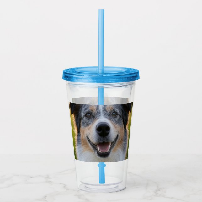 Vaso Acrílico Añadir Personalizar de fotografía Mascota (Anverso)
