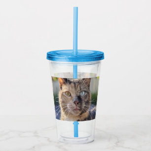 Vaso Acrílico Añadir Personalizar de fotos de gato