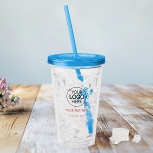 Vaso Acrílico Añadir un logotipo de tipografía simple