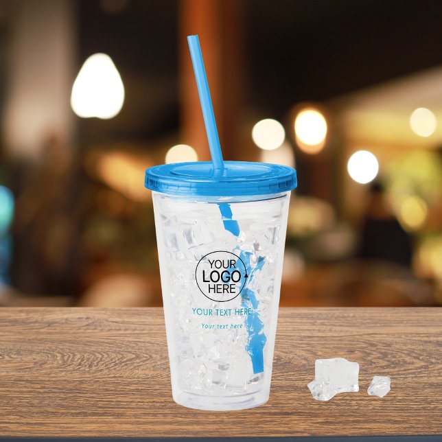 Vaso Acrílico Añadir un logotipo de tipografía simple (Add Your Logo Simple Typography Acrylic Tumbler)