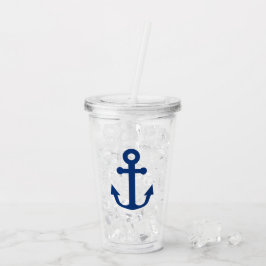 Vaso Acrílico Anclaje azul nautico