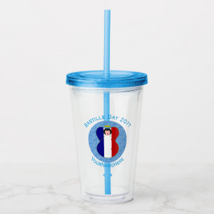 Vaso Acrílico Ángel Francés Día de la Bastilla Personalizado