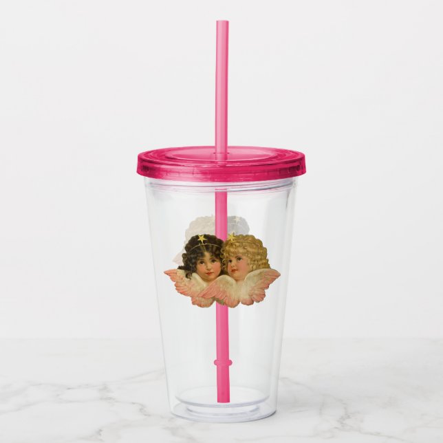 Vaso Acrílico Ángeles Victorianos (Anverso)