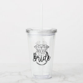 Vaso Acrílico Anillo de Compromiso de Diamante para Novia Platea