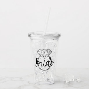 Vaso Acrílico Anillo de Compromiso de Diamante para Novia Platea