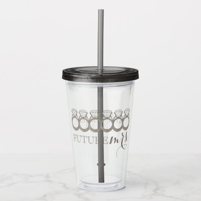 Vaso Acrílico Anillo de compromiso de diamantes para la futura S (Anverso)