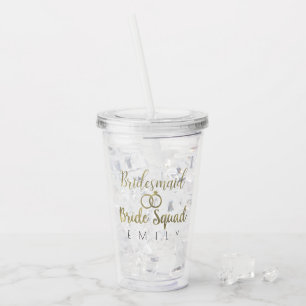 Vaso Acrílico Anillo de oro de dama de honor Logo Boda Ducha nup