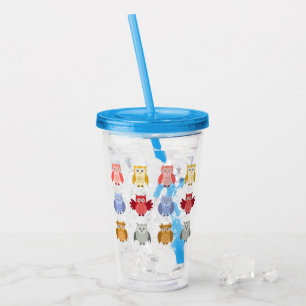 Vaso Acrílico Animales de Woodland nombran lechuzas modernas