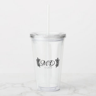 Vaso Acrílico Aniversario del logotipo del Boda de la sucursal