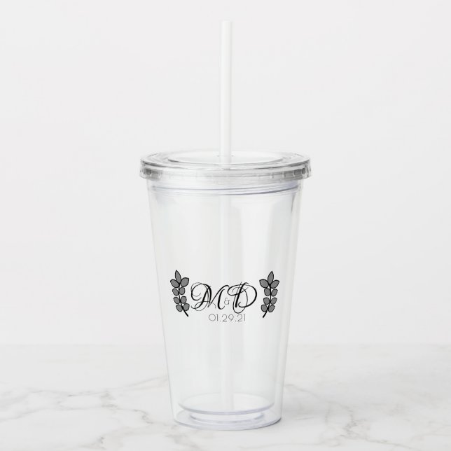 Vaso Acrílico Aniversario del logotipo del Boda de la sucursal (Anverso)