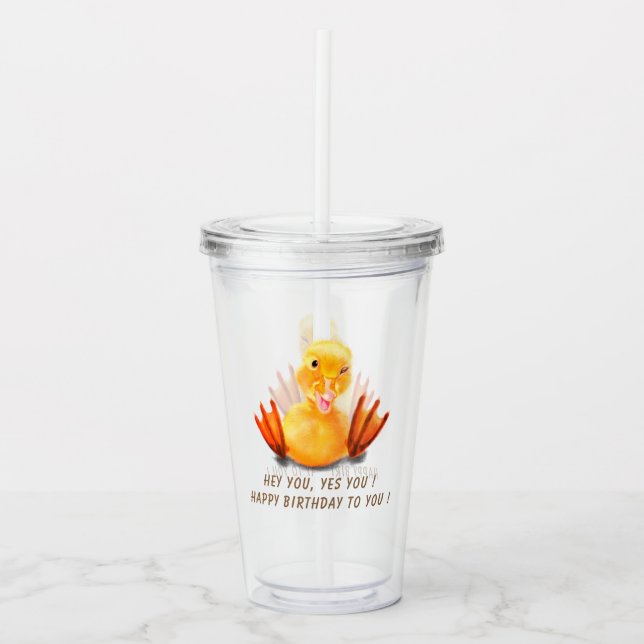 Vaso Acrílico Aniversario del Pato Amarillo Tumbler acrílico (Anverso)