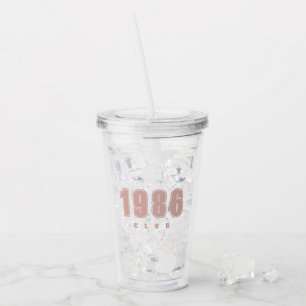 Vaso Acrílico Año personalizado - Club 1986 - rosa de moda