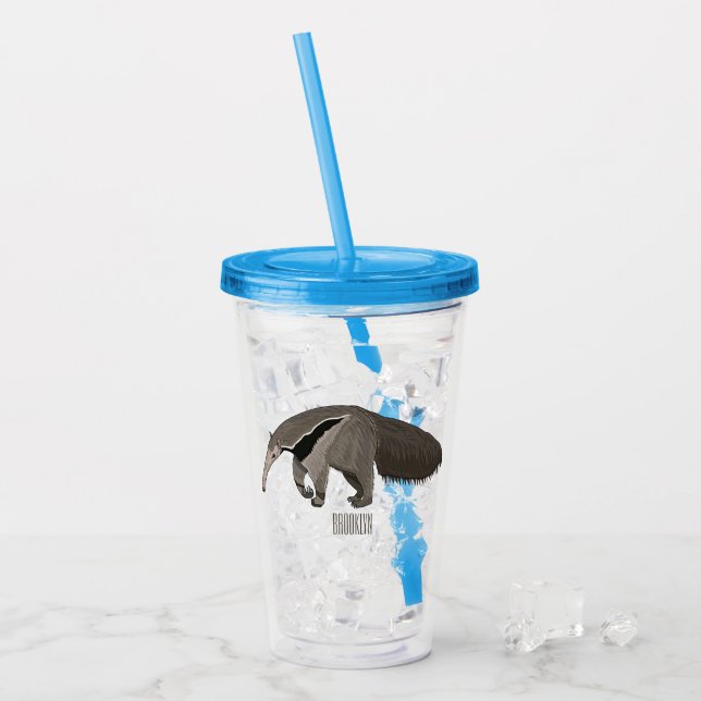 Vaso Acrílico Anteater personalizado ilustracion (Anverso (hielo))