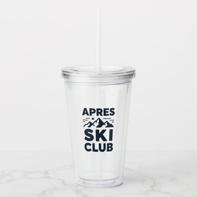 Vaso Acrílico Apres Ski Club Mountain Logo - Custom Mens Winter  (Anverso)
