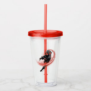 Vaso Acrílico Aquaman Black Manta Red Swipe Graphic