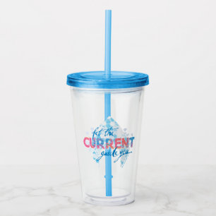 Vaso Acrílico Aquaman   "Let The Current Guide You" Logo Graphic